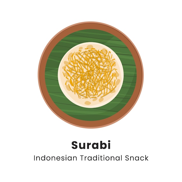 Vector ilustración vectorial de los pasteles tradicionales indonesios surabi