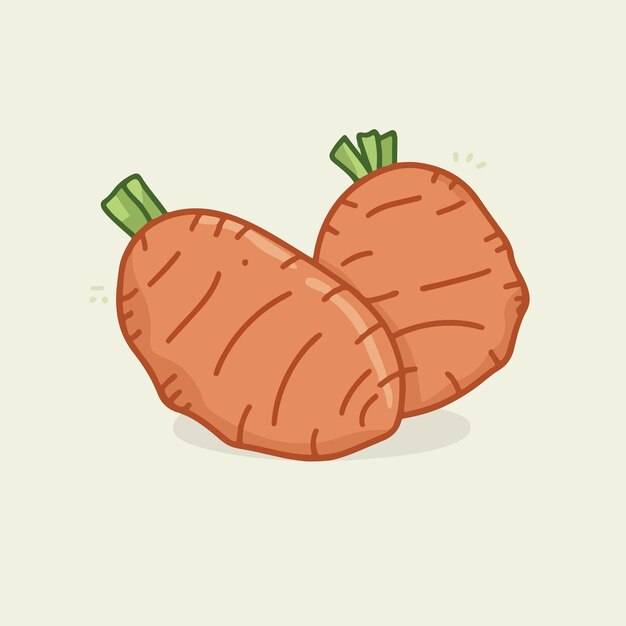 Ilustración vectorial de las patatas dulces