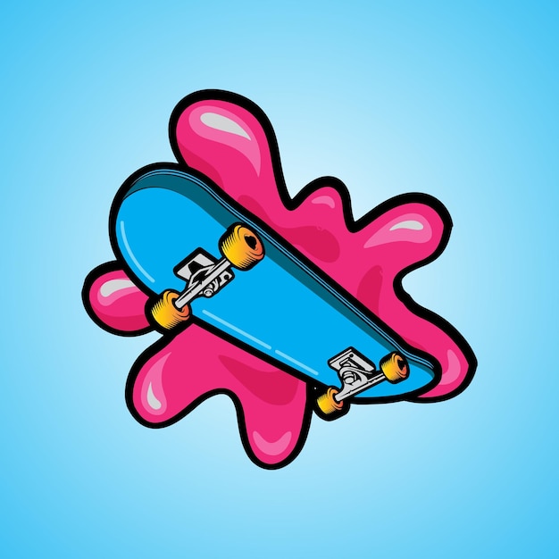 Vector ilustración vectorial de patineta