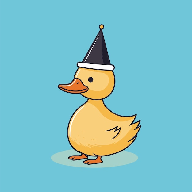 Vector ilustración vectorial del pato bebé feliz dando un paseo