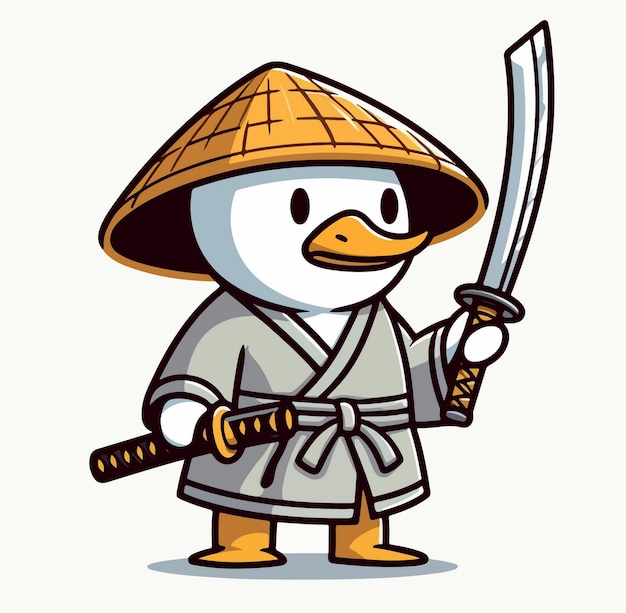 Ilustración vectorial del pato ninja