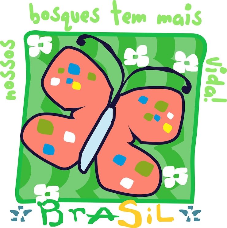 Ilustración vectorial del patriotismo brasileño dibujo lindo sin fondo