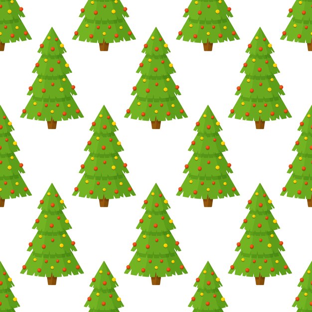 Ilustración vectorial del patrón de árboles de Navidad Dibujo sin costuras para el nuevo año