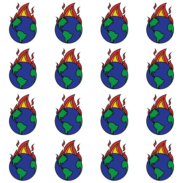 Vector ilustración vectorial del patrón del calentamiento global