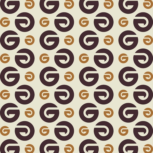Ilustración vectorial de patrón sin costura moderna de la letra G fondo abstracto
