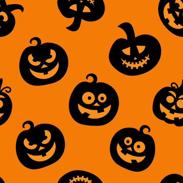 Ilustración vectorial del patrón sin costuras de la calabaza de Halloween