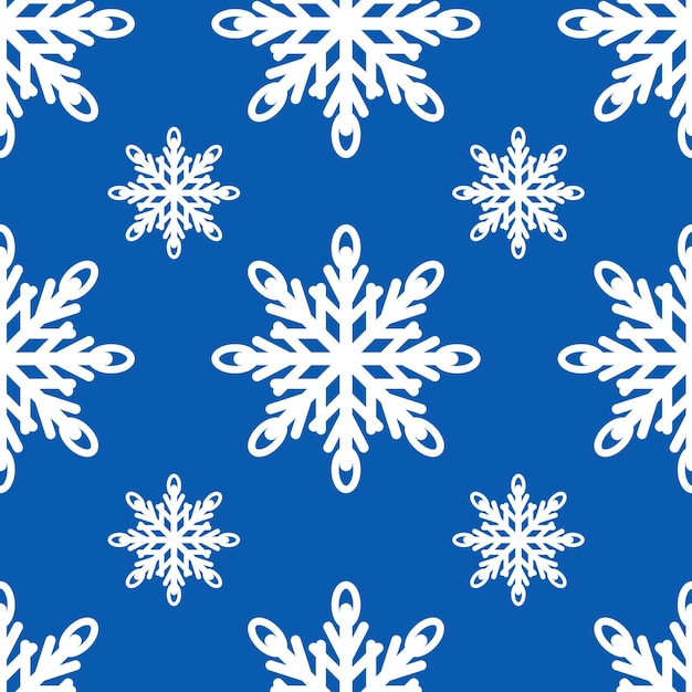 Ilustración vectorial del patrón sin costuras del copo de nieve