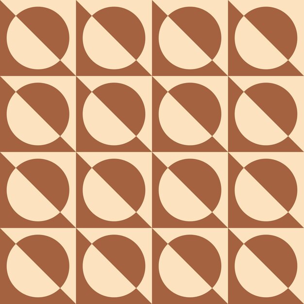 Ilustración vectorial de patrón sin costuras geométrico retrógrado marrón