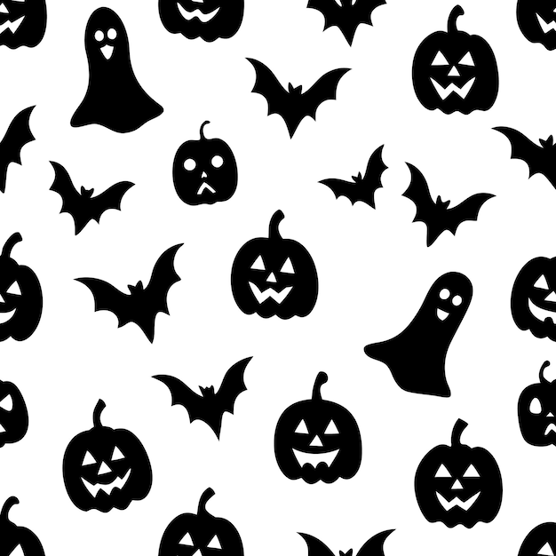 Ilustración vectorial del patrón sin costuras de Halloween