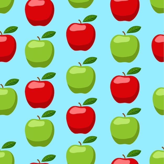 Ilustración vectorial del patrón sin costuras de las manzanas