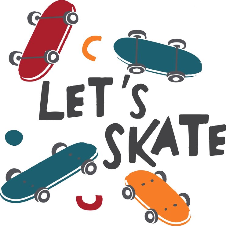 Ilustración vectorial del patrón sin costuras del patinaje con línea de patinaje estilo artístico Skate on Whit