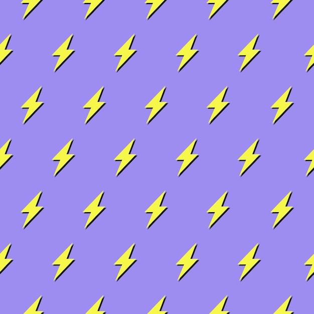 Ilustración vectorial de patrón sin costuras de relámpago dibujado a mano dibujado dibujado de dibujos dibujados símbolos de relâmpago