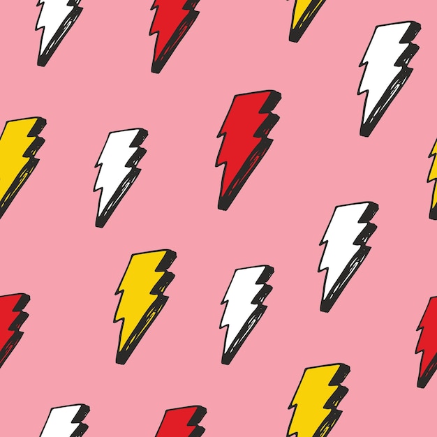 Ilustración vectorial de patrón sin costuras de relámpago Ilustración vectoria