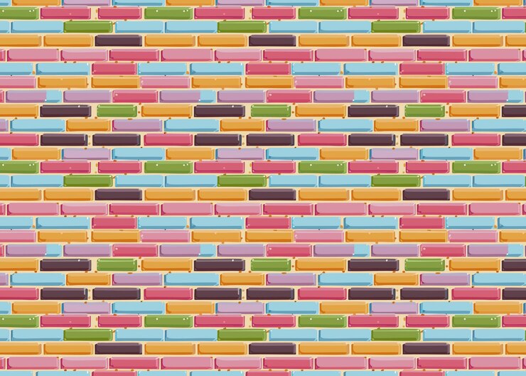 Vector ilustración vectorial del patrón sin costuras de la textura de la pared de ladrillos multicolores