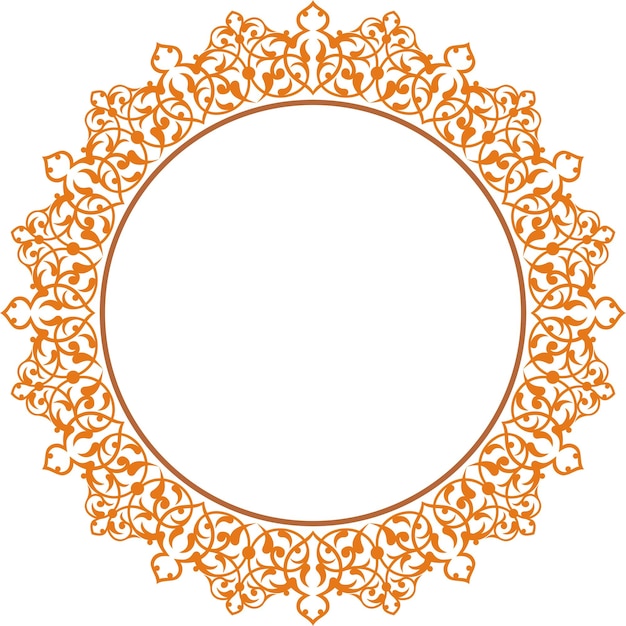 Ilustración vectorial para un patrón de diseño de ornamentación de borde de marco circular adecuado para marcos