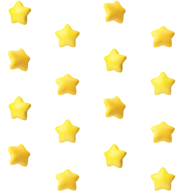 Ilustración vectorial de un patrón para envolver papel para un regalo Estrellas amarillas regordetas realistas de diferentes lados