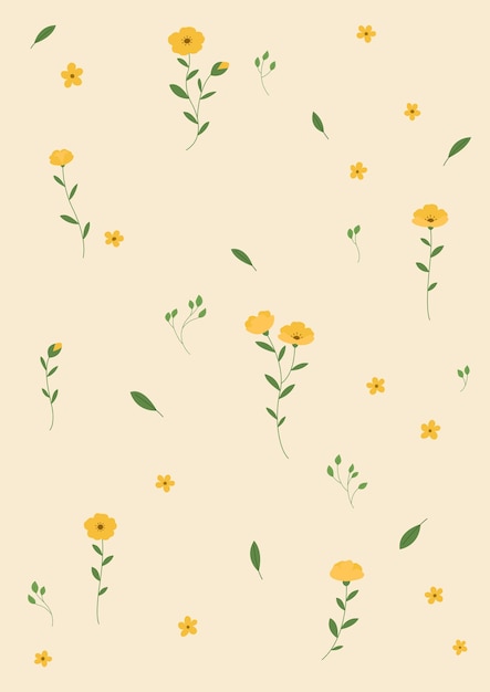 Vector ilustración vectorial del patrón de las flores amarillas