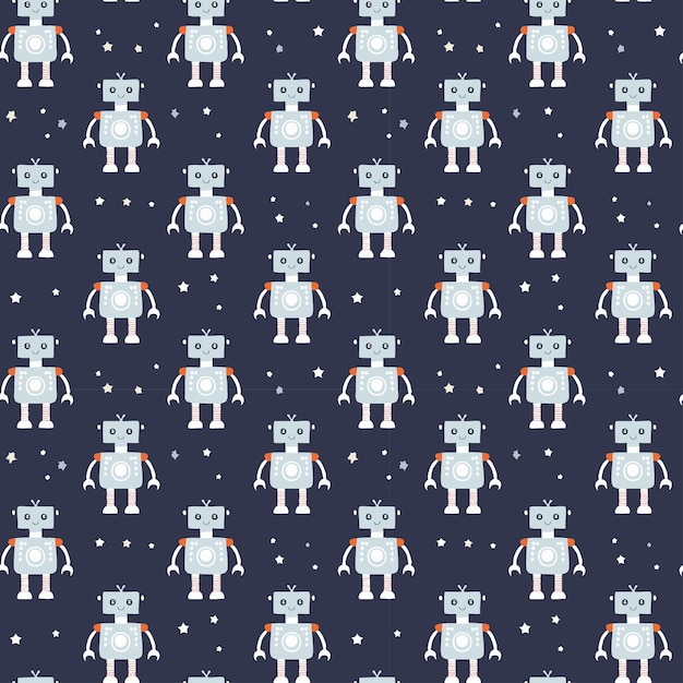 Ilustración vectorial del patrón de fondo del robot
