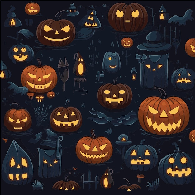 Ilustración vectorial del patrón de Halloween para el fondo