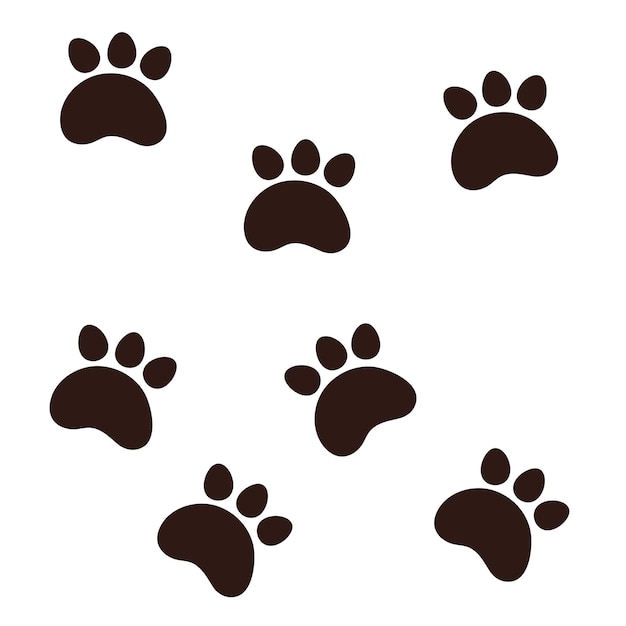 Ilustración vectorial del patrón de las huellas de las patas lindas