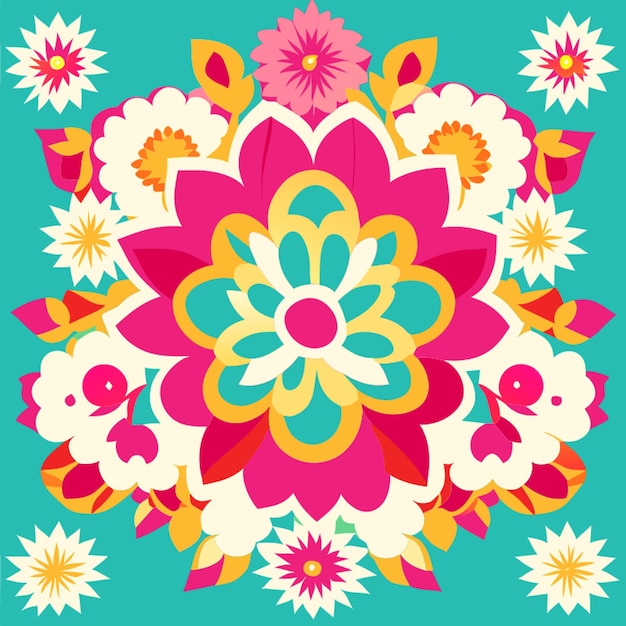 Vector ilustración vectorial del patrón de peranakan