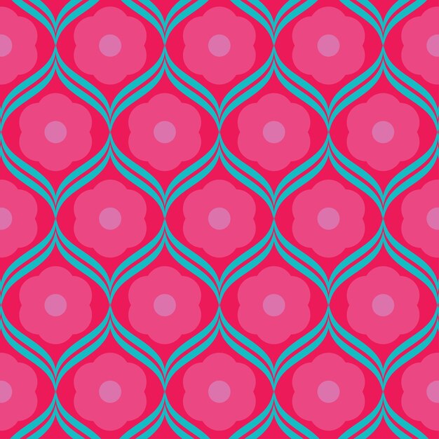 Ilustración vectorial de patrón de renovación retro rosado y pegado