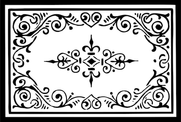Ilustración vectorial de patrón vintage borde aislado en fondo blanco