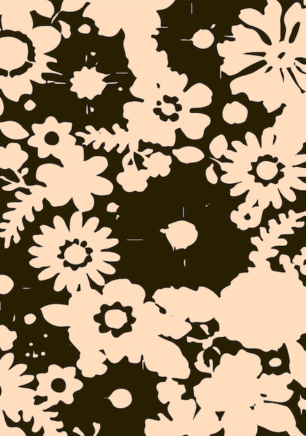 Ilustración vectorial de patrones sin costuras de flores Flores abstractas Vector floral con hojas