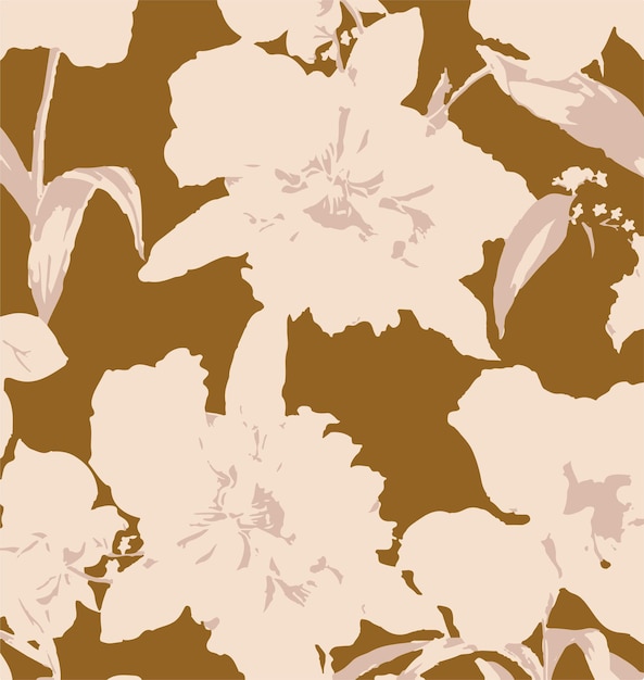Ilustración vectorial de patrones sin costuras de flores Flores abstractas Vector floral con hojas