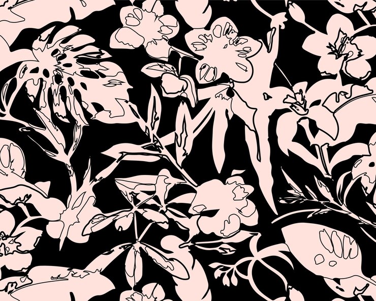 Ilustración vectorial de patrones sin costuras de flores Flores abstractas Vector floral con hojas