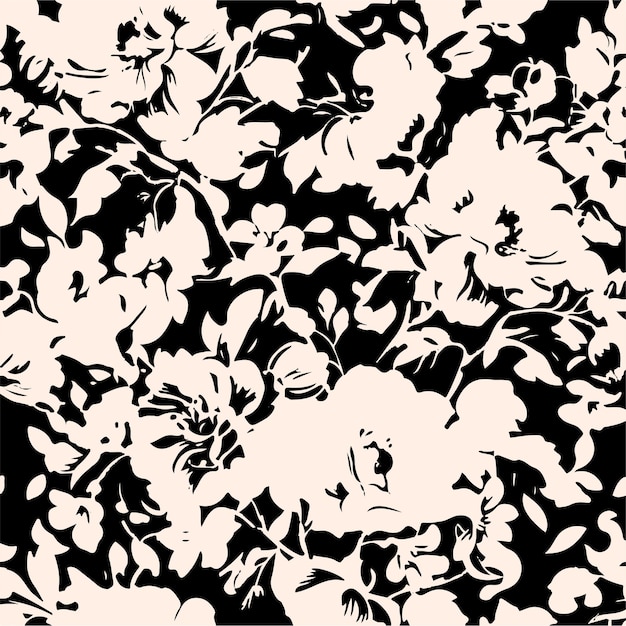 Ilustración vectorial de patrones sin costuras de flores Flores abstractas Vector floral con hojas