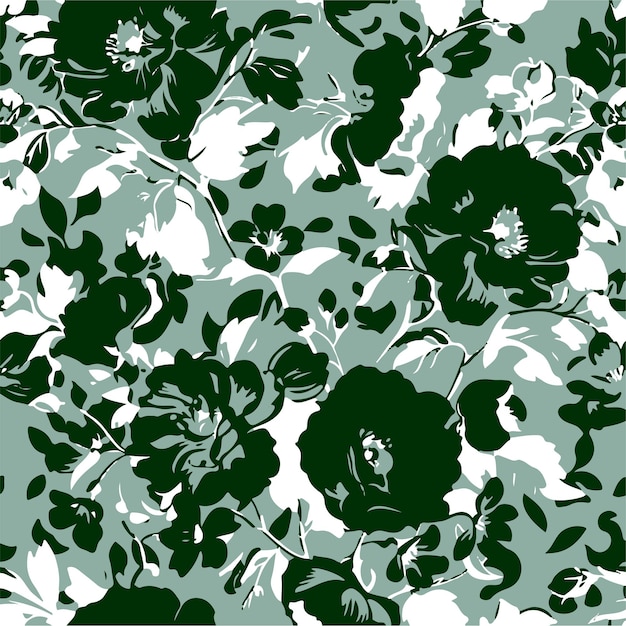 Ilustración vectorial de patrones sin costuras de flores Flores abstractas Vector floral con hojas