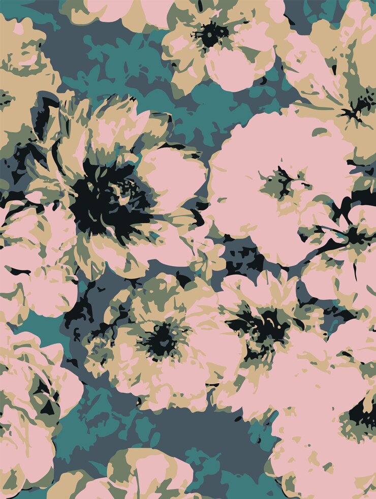 Ilustración vectorial de patrones sin costuras de flores Flores abstractas Vector floral con hojas