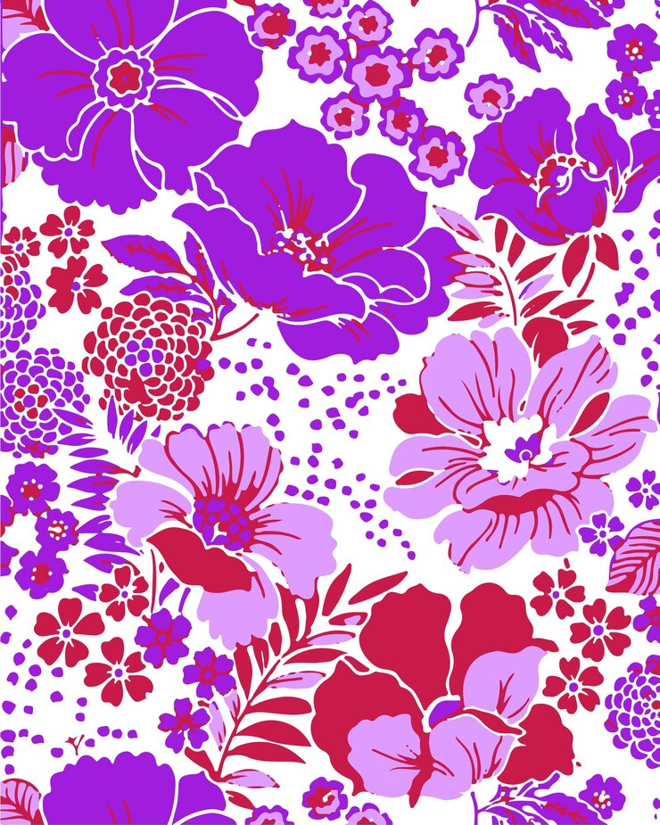 Ilustración vectorial de patrones sin costuras de flores Flores abstractas Vector floral con hojas