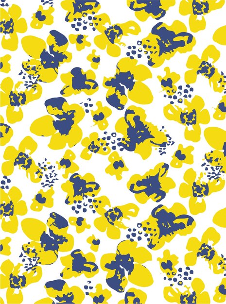 Ilustración vectorial de patrones sin costuras de flores Flores abstractas Vector floral con hojas