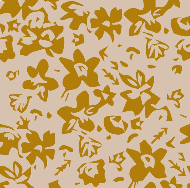 Ilustración vectorial de patrones sin costuras de flores Flores abstractas Vector floral con hojas
