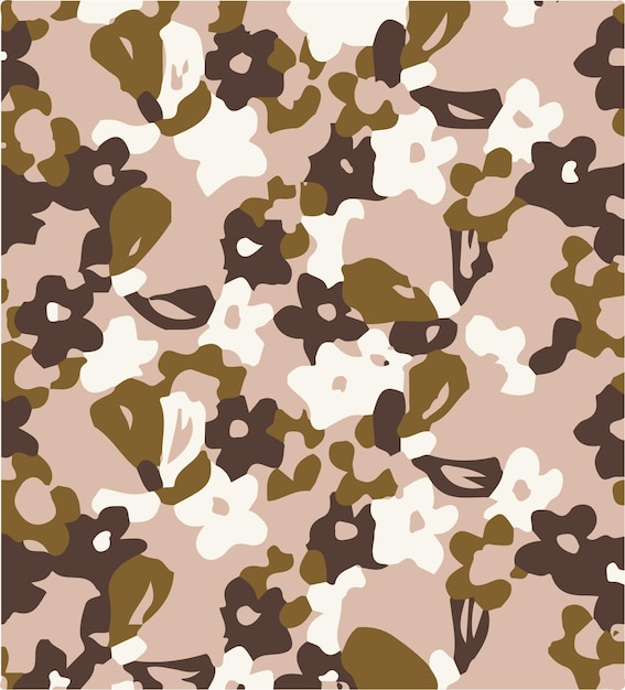 Ilustración vectorial de patrones sin costuras de flores Flores abstractas Vector floral con hojas
