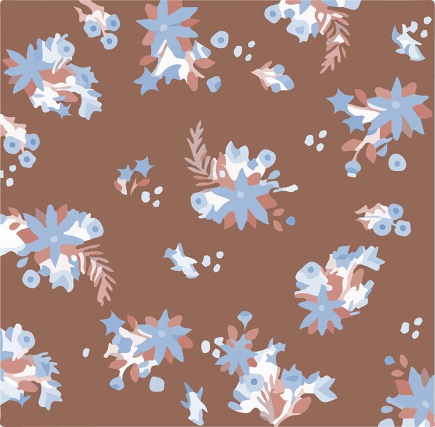 Ilustración vectorial de patrones sin costuras de flores Flores abstractas Vector floral con hojas
