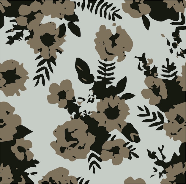 Ilustración vectorial de patrones sin costuras de flores Flores abstractas Vector floral con hojas