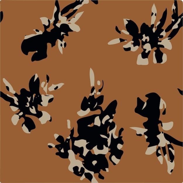 Ilustración vectorial de patrones sin costuras de flores Flores abstractas Vector floral con hojas