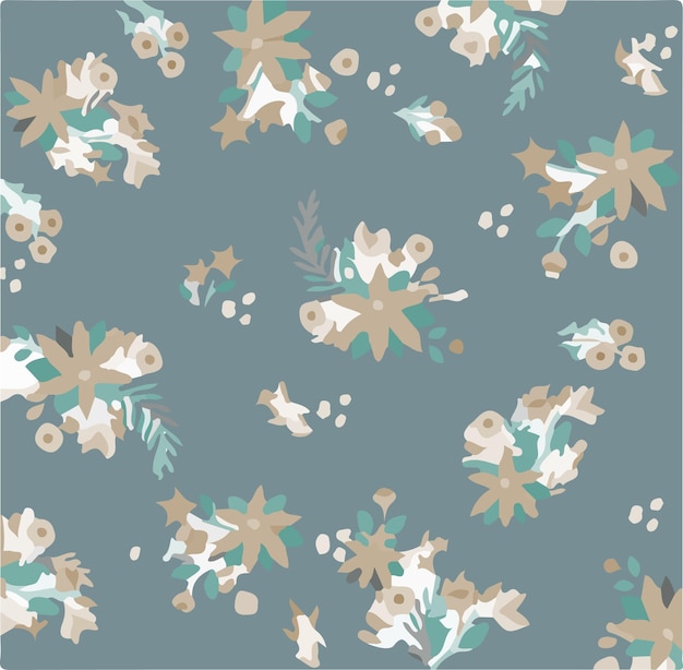 Ilustración vectorial de patrones sin costuras de flores Flores abstractas Vector floral con hojas
