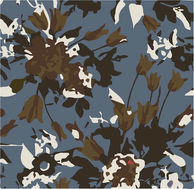 Ilustración vectorial de patrones sin costuras de flores Flores abstractas Vector floral con hojas