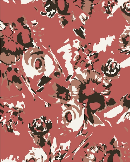 Ilustración vectorial de patrones sin costuras de flores Flores abstractas Vector floral con hojas
