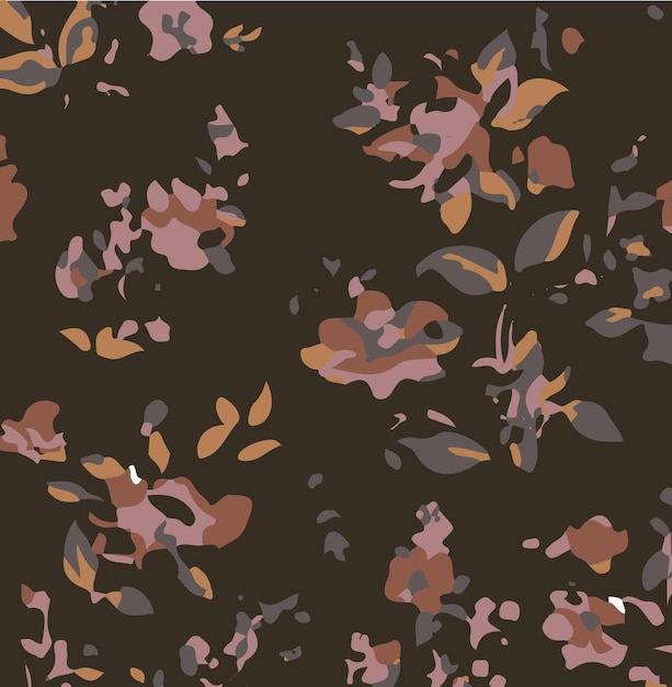 Ilustración vectorial de patrones sin costuras de flores Flores abstractas Vector floral con hojas