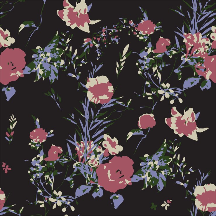 Ilustración vectorial de patrones sin costuras de flores Flores abstractas Vector floral con hojas