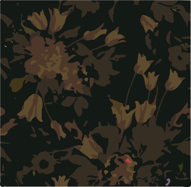 Ilustración vectorial de patrones sin costuras de flores Flores abstractas Vector floral con hojas