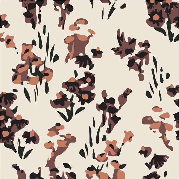 Ilustración vectorial de patrones sin costuras de flores Flores abstractas Vector floral con hojas