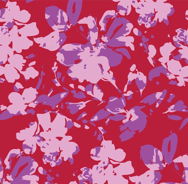 Ilustración vectorial de patrones sin costuras de flores Flores abstractas Vector floral con hojas