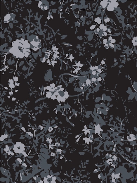 Ilustración vectorial de patrones sin costuras de flores Flores abstractas Vector floral con hojas