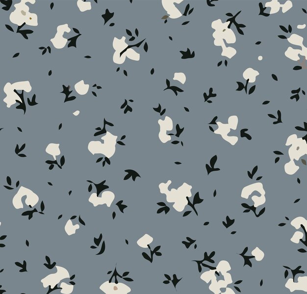 Ilustración vectorial de patrones sin costuras de flores Flores abstractas Vector floral con hojas